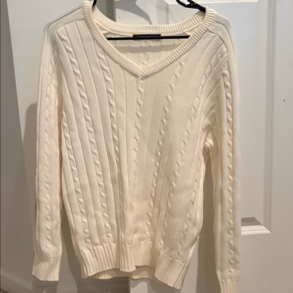 Brandy Melville Cream V-Neck Sweater